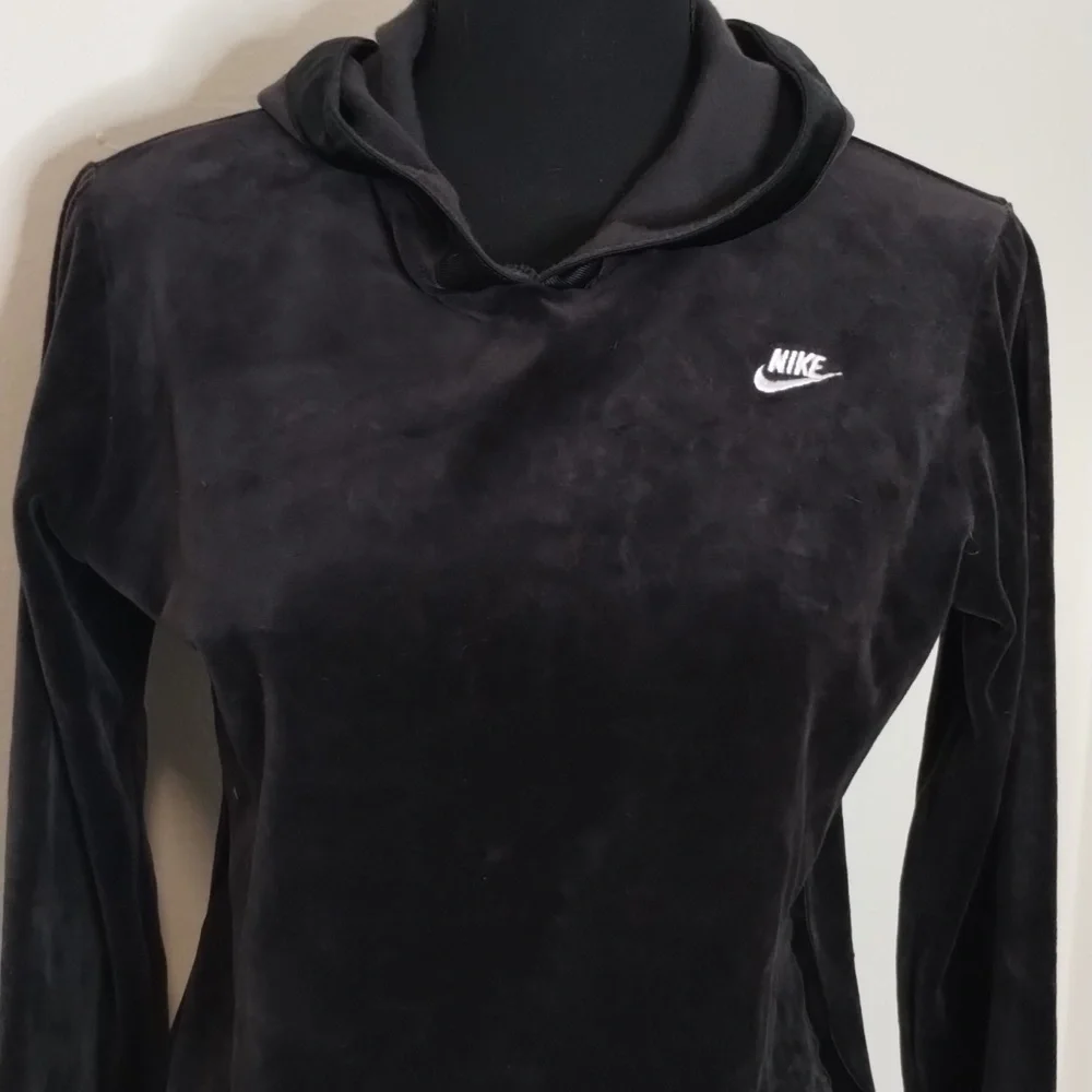 Nike black velour hoodie Sz M